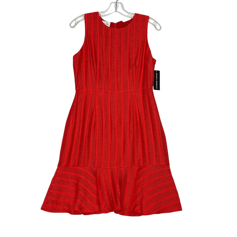 Donna Morgan Textured Trumpet Hem Sheath Dress Red Womens Size 6